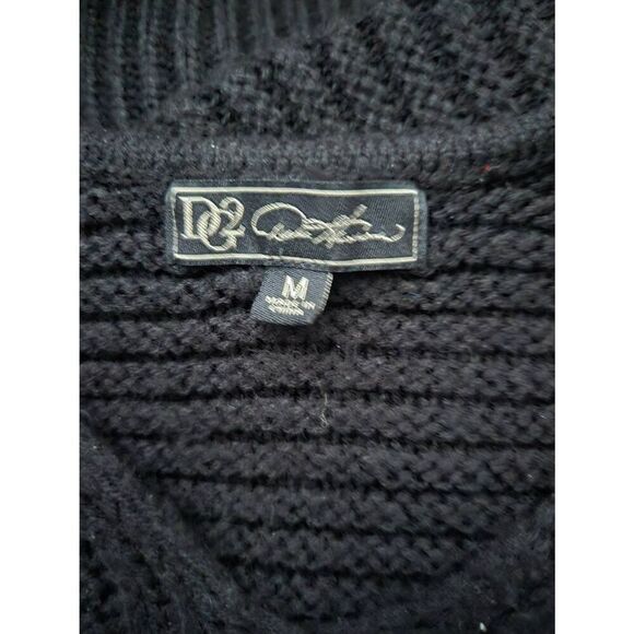 DG2 by Diane Gilman Women's Size Medium Black Knit Pullover Sweater - Picture 6 of 7